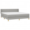 Cama box spring con colchón tela gris claro 180x200 cm 3
