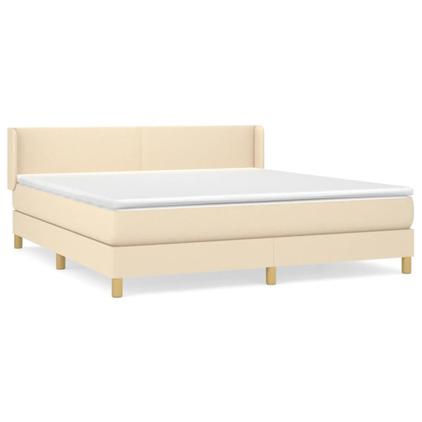 Cama com molas/colchão 180x200 cm tecido cor creme M 2