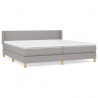 Cama box spring con colchón tela gris claro 200x200 cm 2