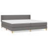 Cama box spring con colchón tela gris oscuro 200x200 cm 2