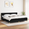 Cama com molas/colchão 200x200 cm tecido preto 1