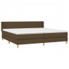 Cama box spring con colchón tela marrón oscuro 200x200 cm 3