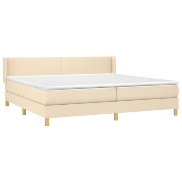 Cama com molas/colchão 200x200 cm tecido cor creme M 3