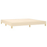 Cama box spring con colchón tela color crema 200x200 cm 4