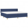 Cama box spring con colchón tela azul 200x200 cm 3