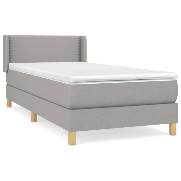 Cama com molas/colchão 80x200 cm tecido cinza-claro M 2