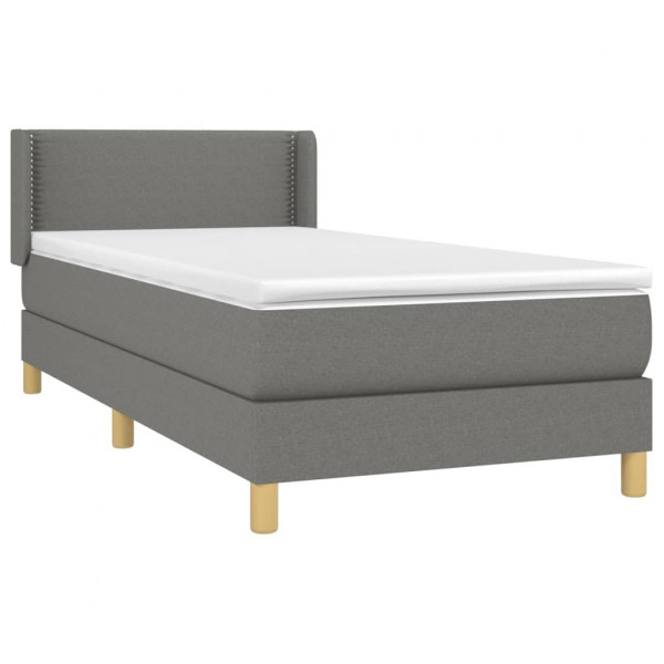 Cama com molas/colchão 80x200 cm tecido cinzento-escuro M 3