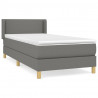 Cama com molas/colchão 90x200 cm tecido cinzento-escuro 2