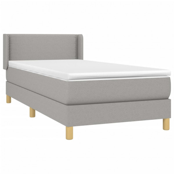 Cama com molas/colchão 100x200 cm tecido cinzento-claro M 3