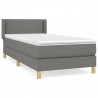 Cama box spring con colchón tela gris oscuro 100x200 cm 2