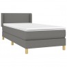 Cama box spring con colchón tela gris oscuro 100x200 cm 3