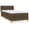 Cama box spring con colchón tela marrón oscuro 100x200 cm 2