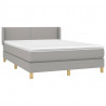 Cama box spring con colchón tela gris claro 140x190 cm 3