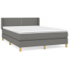 Cama box spring con colchón tela gris oscuro 140x200 cm 2