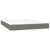 Cama box spring con colchón tela gris oscuro 140x200 cm 5