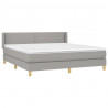 Cama box spring con colchón tela gris claro 180x200 cm 3