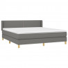 Cama box spring con colchón tela gris oscuro 180x200 cm 3