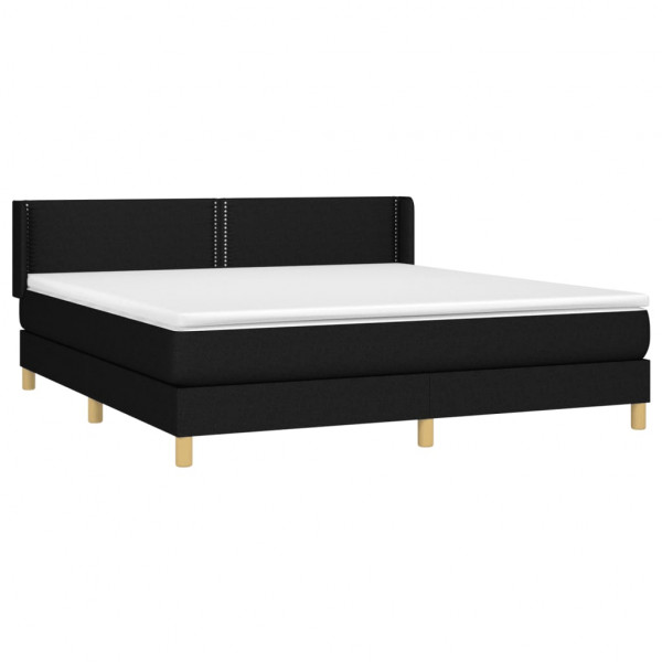 Cama com molas/colchão 180x200 cm tecido preto M 3