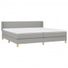 Cama box spring con colchón tela gris claro 200x200 cm 3