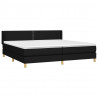 Cama box spring con colchón tela negro 200x200 cm 3