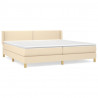 Cama box spring con colchón tela color crema 200x200 cm 2