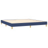 Cama box spring con colchón tela azul 200x200 cm 4