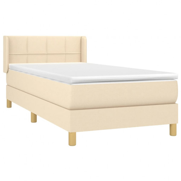 Cama com molas/colchão 80x200 cm tecido cor crème M 3