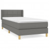 Cama com molas/colchão 90x190 cm tecido cinza-escuro 2