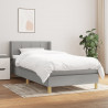 Cama com molas/colchão 90x200 cm tecido cinza-claro 1