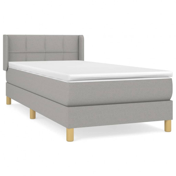 Cama com molas/colchão 90x200 cm tecido cinza-claro M 2