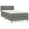 Cama com molas/colchão 90x200 cm tecido cinzento-escuro 2