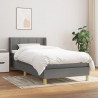 Cama box spring con colchón tela gris oscuro 100x200 cm 1