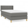 Cama com molas/colchão 100x200 cm tecido cinza-escuro 2
