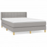 Cama com molas/colchão 140x190 cm tecido cinzento-claro 2
