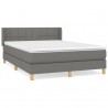 Cama box spring con colchón tela gris oscuro 140x200 cm 2