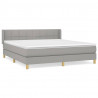 Cama box spring con colchón tela gris claro 160x200 cm 2