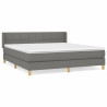 Cama box spring con colchón tela gris oscuro 160x200 cm 2