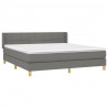 Cama box spring con colchón tela gris oscuro 160x200 cm 3