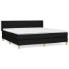 Cama box spring con colchón tela negro 160x200 cm 2