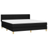 Cama box spring con colchón tela negro 160x200 cm 3
