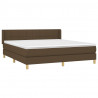Cama box spring con colchón tela marrón oscuro 160x200 cm 3
