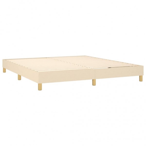 Cama com molas/colchão 160x200 cm tecido cor creme M 4