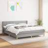 Cama box spring con colchón tela gris claro 180x200 cm 1