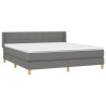 Cama box spring con colchón tela gris oscuro 180x200 cm 3