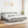 Cama com molas/colchão 200x200 cm tecido cinza-claro 1
