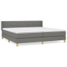 Cama box spring con colchón tela gris oscuro 200x200 cm 2