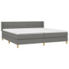 Cama box spring con colchón tela gris oscuro 200x200 cm 3
