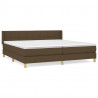 Cama com molas/colchão 200x200 cm tecido castanho-escuro 2