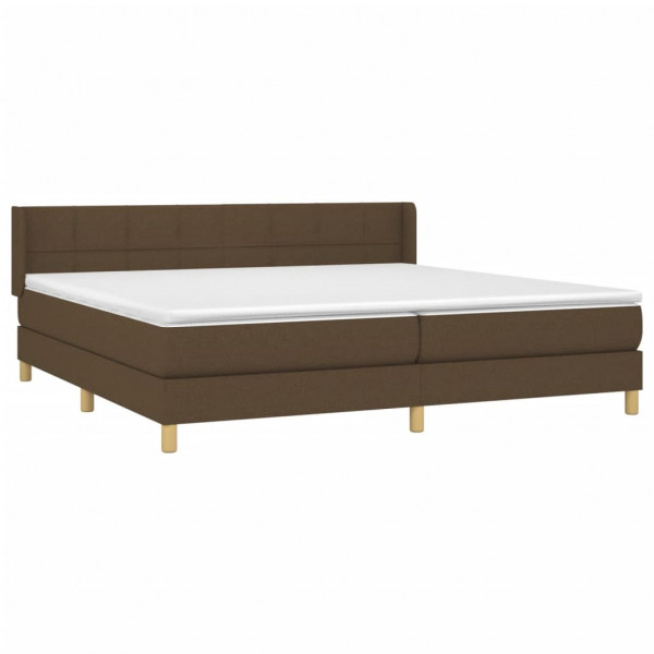 Cama com molas/colchão 200x200 cm tecido castanho-escuro M 3