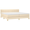 Cama box spring con colchón tela color crema 200x200 cm 3
